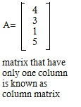 example of column matrix